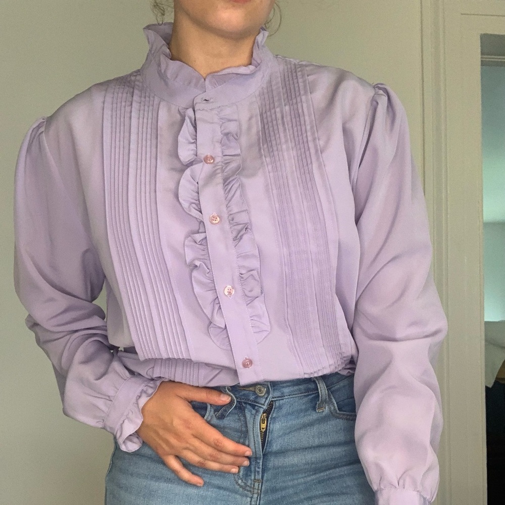 Purple Ruffle Blouse